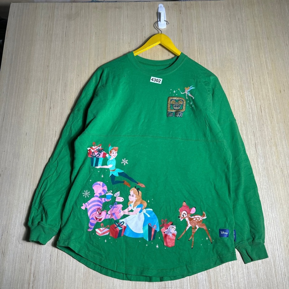 Walt Disney World Long Sleeve T-Shirt Mens Small Green Spirit Jersey Graphic - Picture 2 of 14